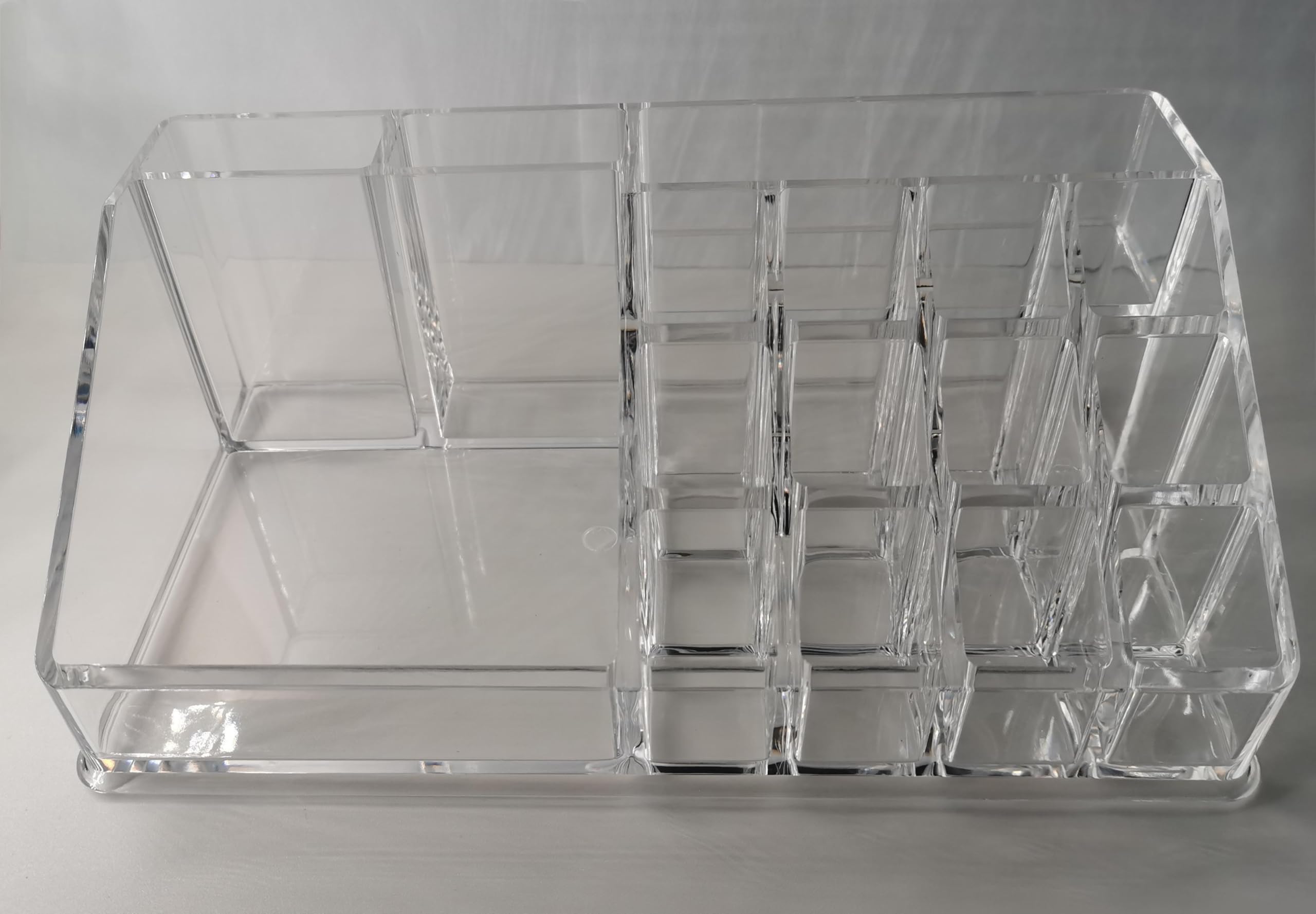 YOWOCHUNG Series Model HZ-05 Acrylic Makeup Organizer, Clear Cosmetic Storage Display, Multi-Compartment Holder for Lipstick, Nail Polish, Brushes