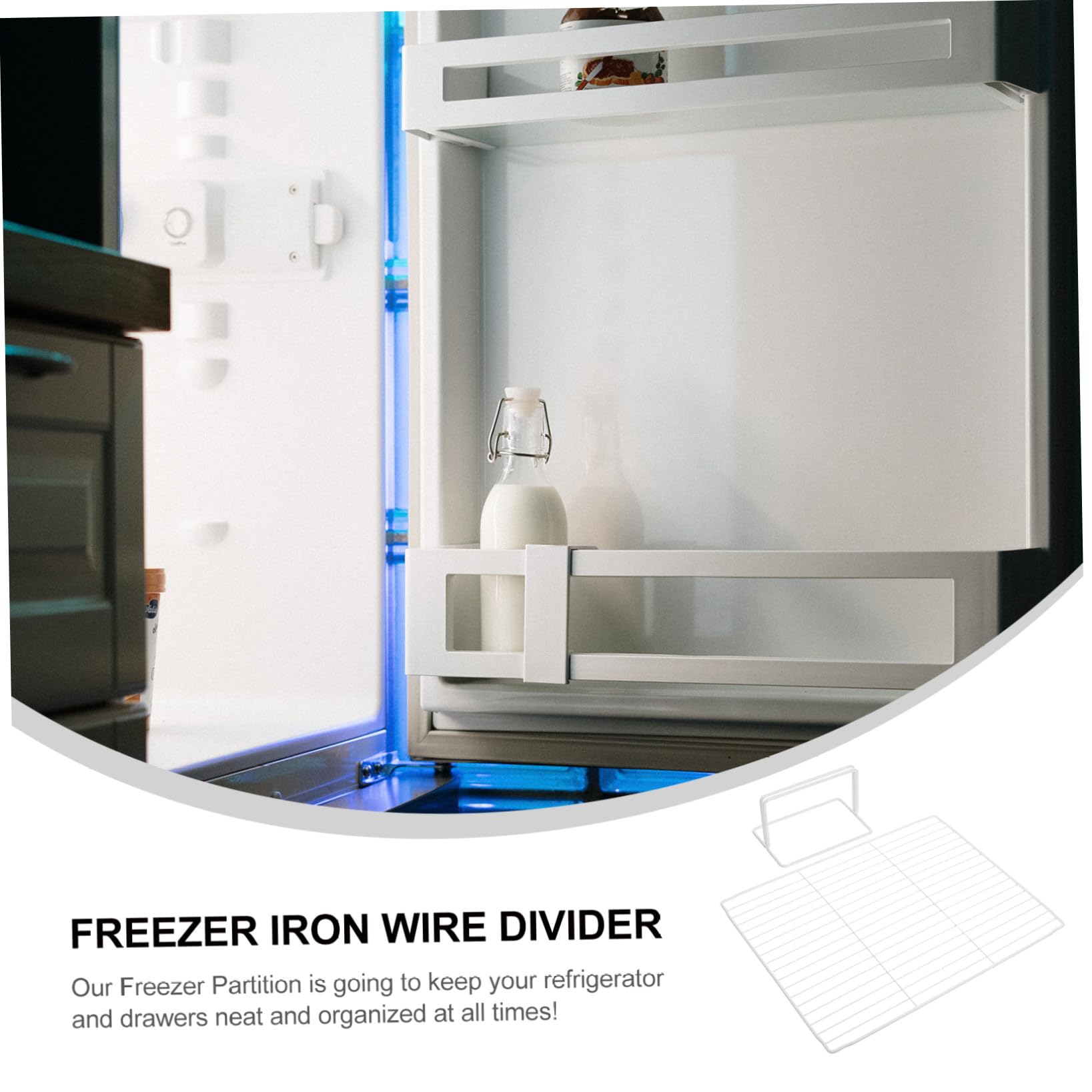 Organisateur de Réfrigérateur en Fer Blanc pour Congélateur et Réfrigérateur, Étagère Multi-Usage Gain de Place pour Supermarchés et Espaces de Vente