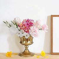 Vista 7 de Jarrones dorados para centros de mesa de boda, juego de 10 jarrones de metal, pequeños centros de mesa, arreglos de flores para boda, recepción