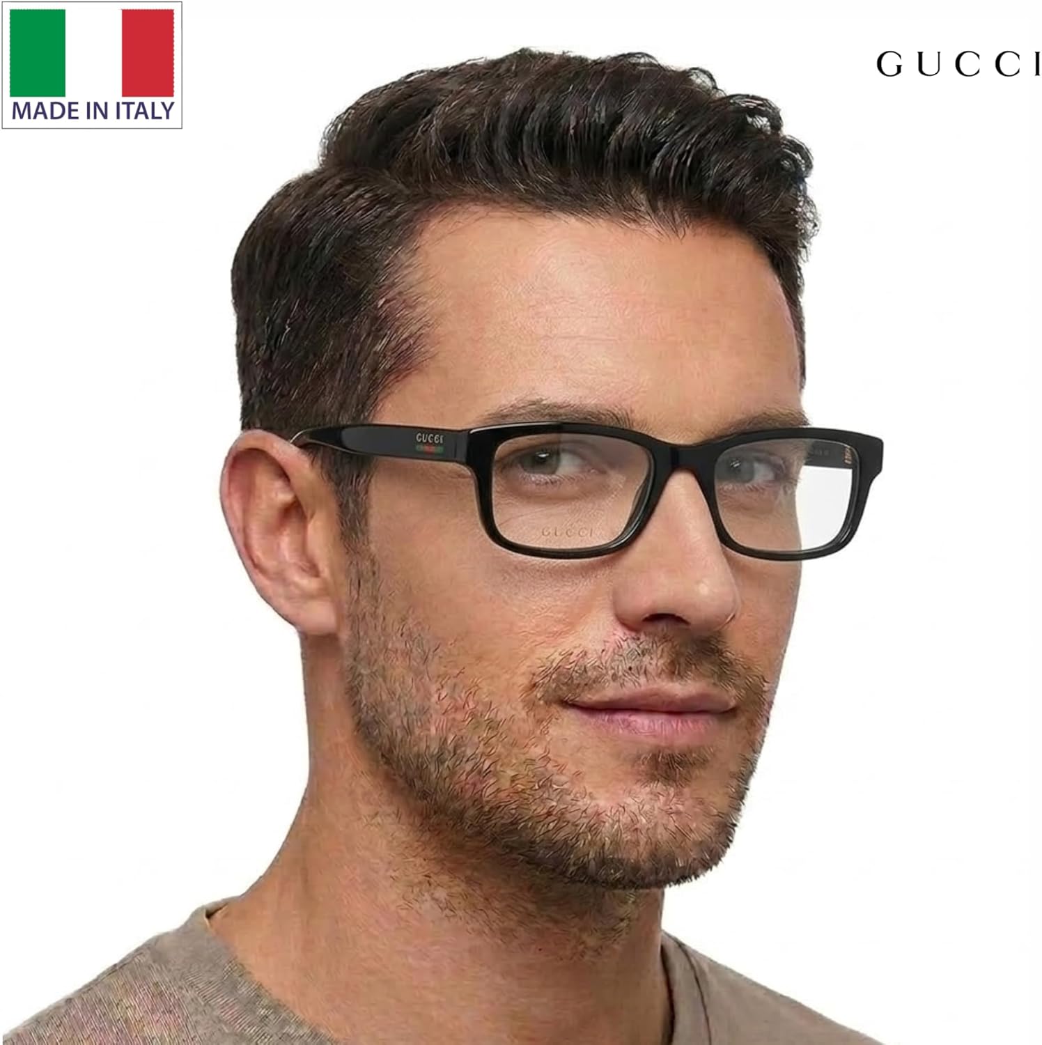 Gucci GG2143OJ Rectangular Shape Web Detail Lettering Logo Eyeglasses wih Luxury Eyewear Kit