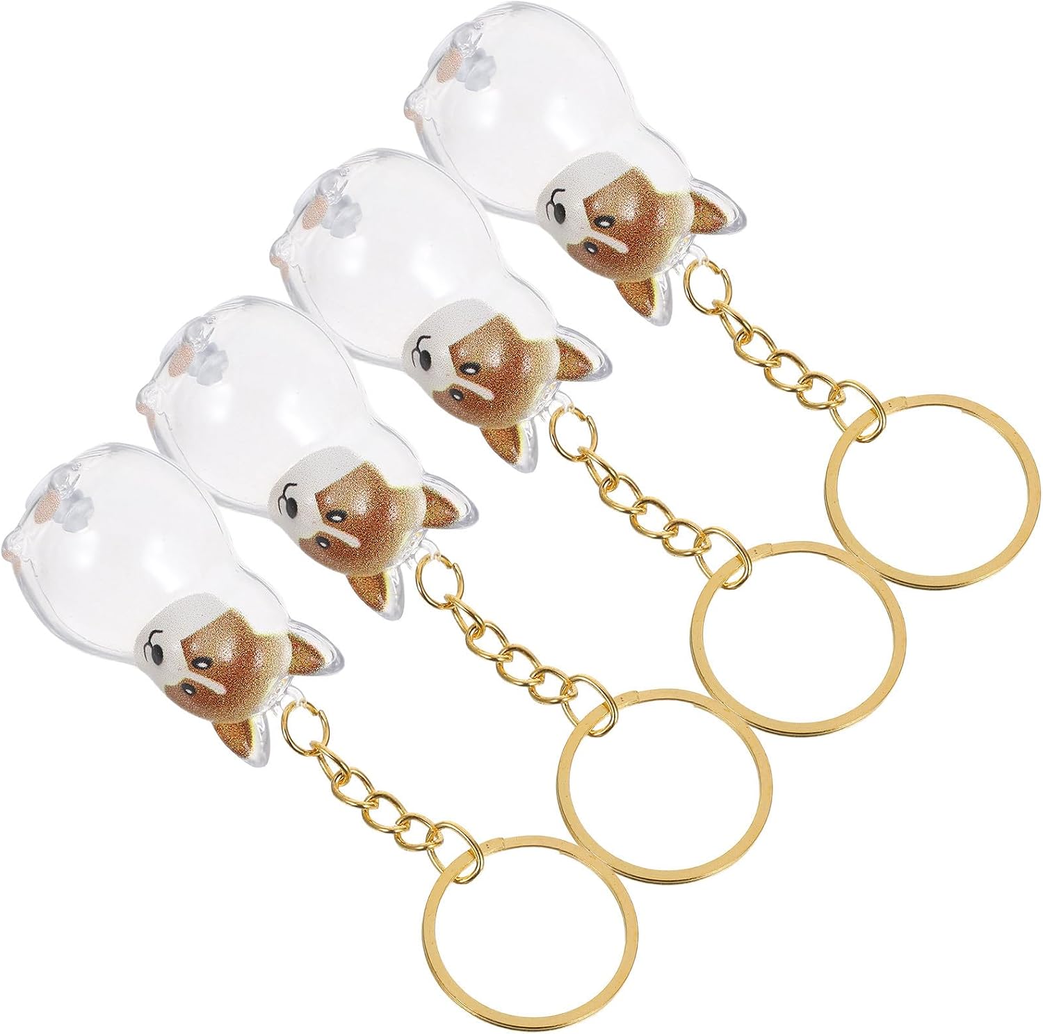 4pcs Pet Hair Keepsake Box Memorial Keychain Portable Abs Daily Travel