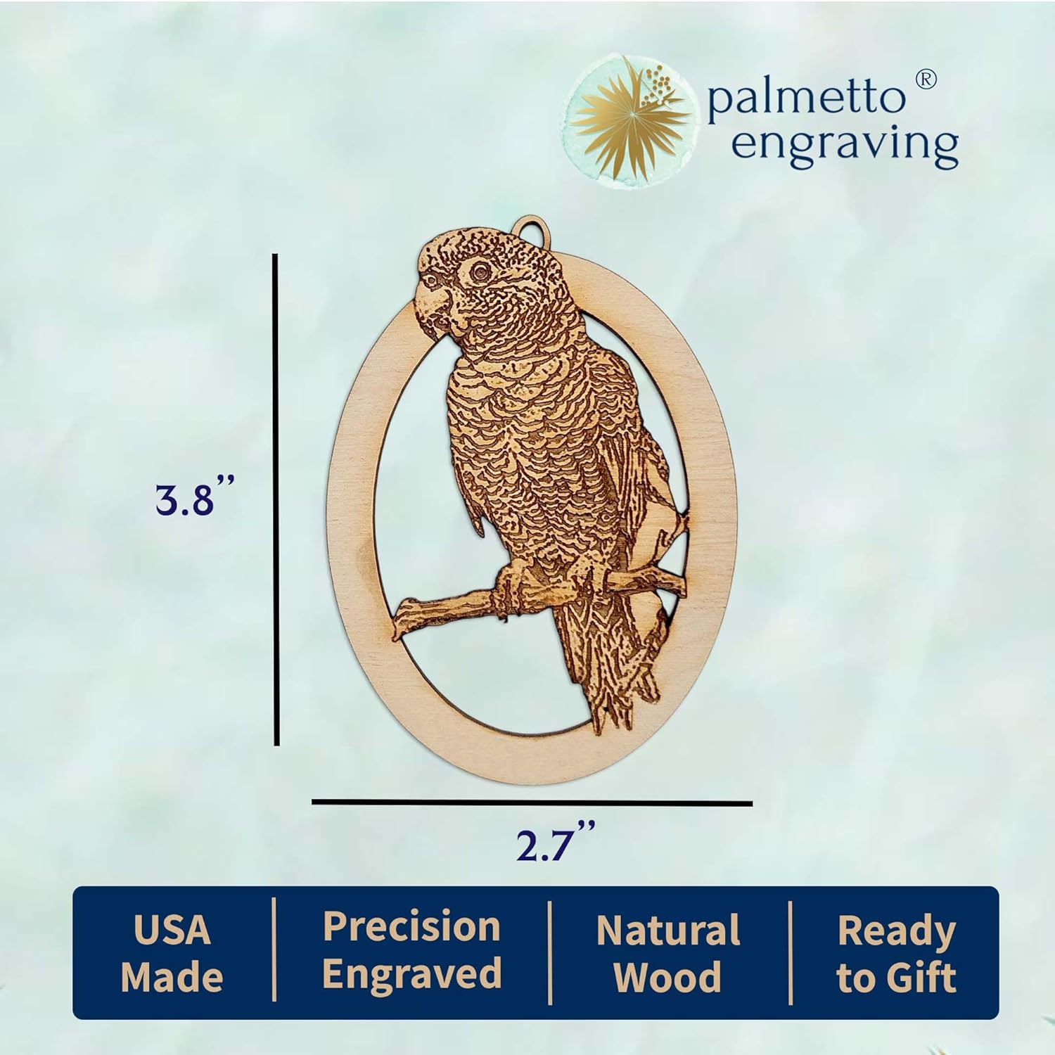 10PK Personalized Sun Conure Ornament, Gifts for Bird Owners, Bird Christmas Tree Ornaments, Parrot Lover Gifts