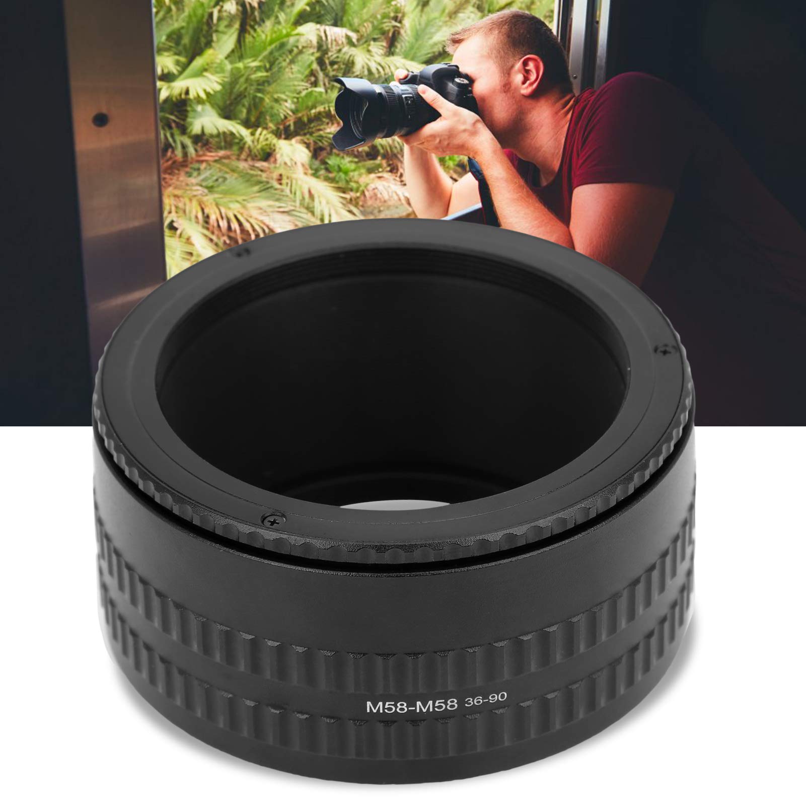 Goshyda Adapter do aparatu ogniskowego helicoid, 36-90 mm M58-M58 długość regulowana ostrość pierścień Helicoid pierścień makro przedłużenie tuba do fotografii makro