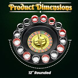 Bo Toys Glass Roulette Drinking Game Set - Casino Style With 2 Balls and 16 Glasses