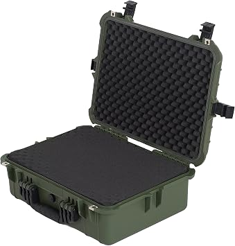 MEIJIA All Weather IP67 Waterproof Hard Protective Case, Hard Camera Case,Hard Case with Customizable Foam, Protection of Camera, Drones, Pistols, Equipments (Green, 19.78x15.77x7.41)