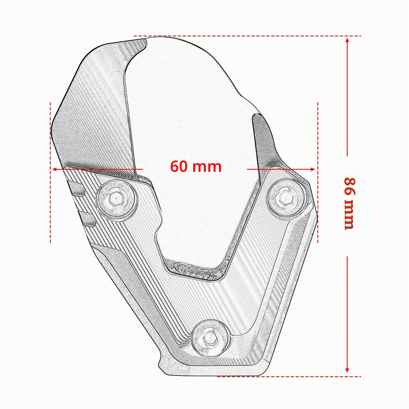 Compatible avec R 1300 GS 2024 2025 Moto Support de Plaque de Support de Béquille Latérale Plaque Agrandir Pad pour R1300GS Adventure 2024 2025