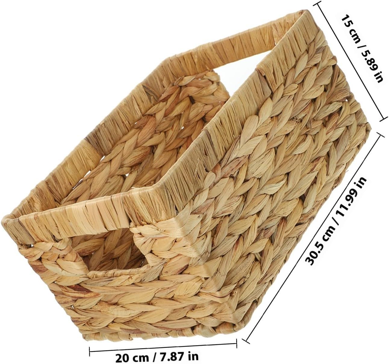 Woven Storage Basket with Handles, Large Capacity Beige Iron and Dried