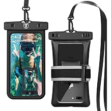 [Floating Waterproof Phone Pouch for Samsung Galaxy S25 Ultra S24 Plus S23+ S22 Note 20 Ultra A16 A15 A14 A13 A51 A71 A35 A36 5G iPhone 16E 16 15 14 Pro Max XS XR Cell Phone Dry Bag Case-Black