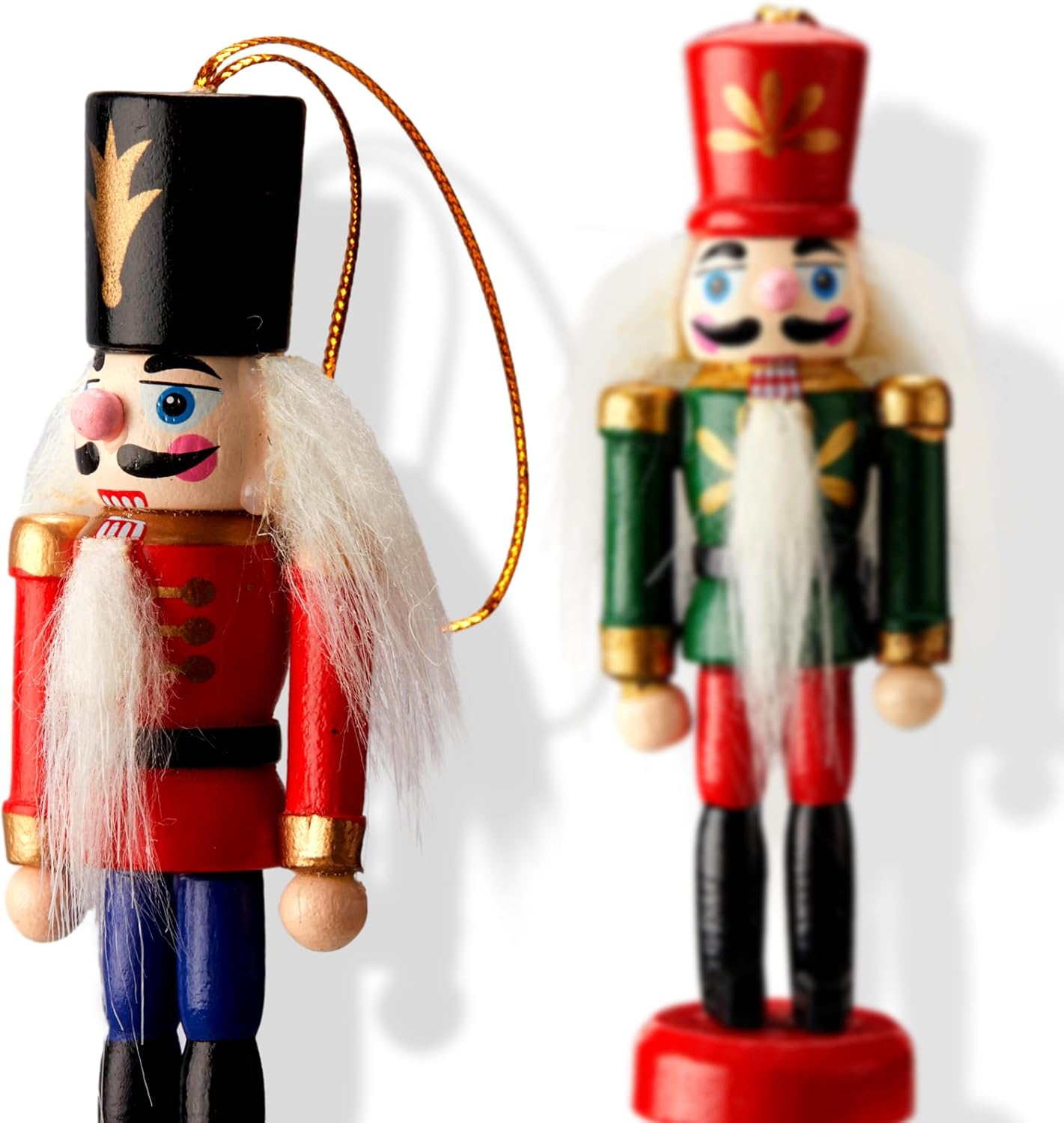 Aoriher 24 Pcs Christmas Nutcracker Ornament Small Wooden Soldier Hanging Decorations Nutcracker Figure Ornament for Christmas Figure Decoration