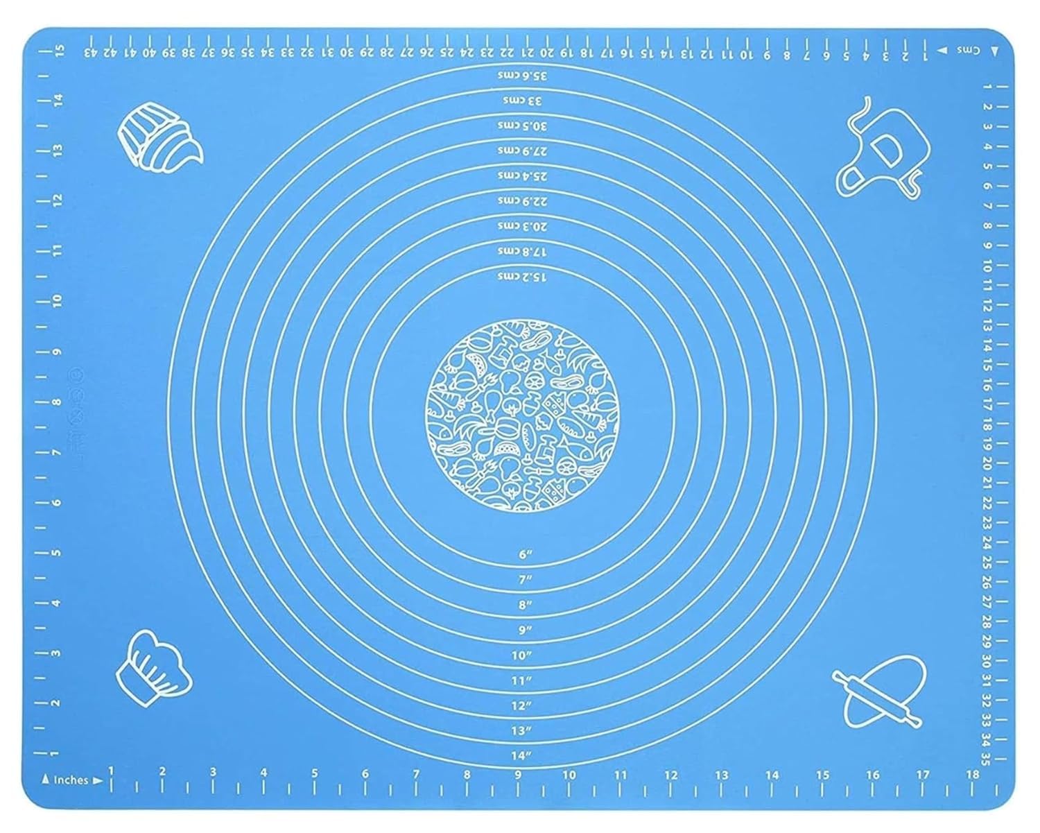 Silicone Baking Mat 50 x 40 cm with Measurement Guide, Non Stick Fondant Rolling Sheet for Roti, Chapati, Pizza, Pastry, Dough Kneading and Everyday Kitchen Baking or Food Preparation for Convenience-image-6