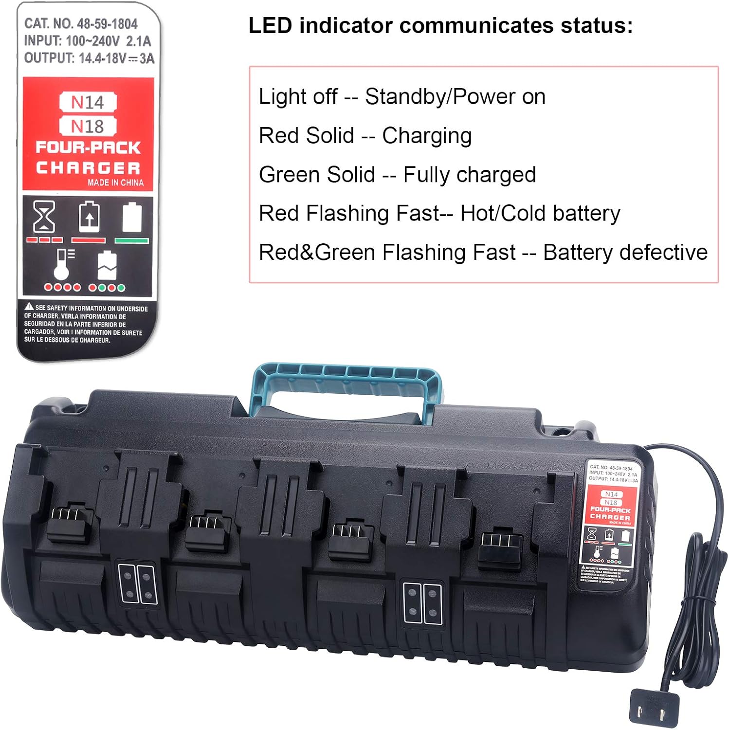 Gеt Sресіаl Prісе Biswaye M18 Battery 4-Port Rapid Charger Compatible with Milwaukee M18 14.4V-18V XC Lithium Battery 48-11-1862 48-11-1850 48-11-1852 48-11-1880 48-11-1812 48-11-1865, 48-59-1804 Rеvіеw Biswaye M18 Battery 4-Port Rapid Charger Compatible with Milwaukee M18 14.4V-18V XC Lithium Battery 48-11-1862 48-11-1850 48-11-1852 48-11-1880 48-11-1812 48-11-1865, 48-59-1804