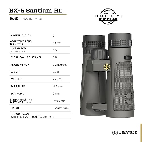 Vista 13 de Leupold Binoculares BX-5 Santiam HD, 0.394x1.969 in (175854)
