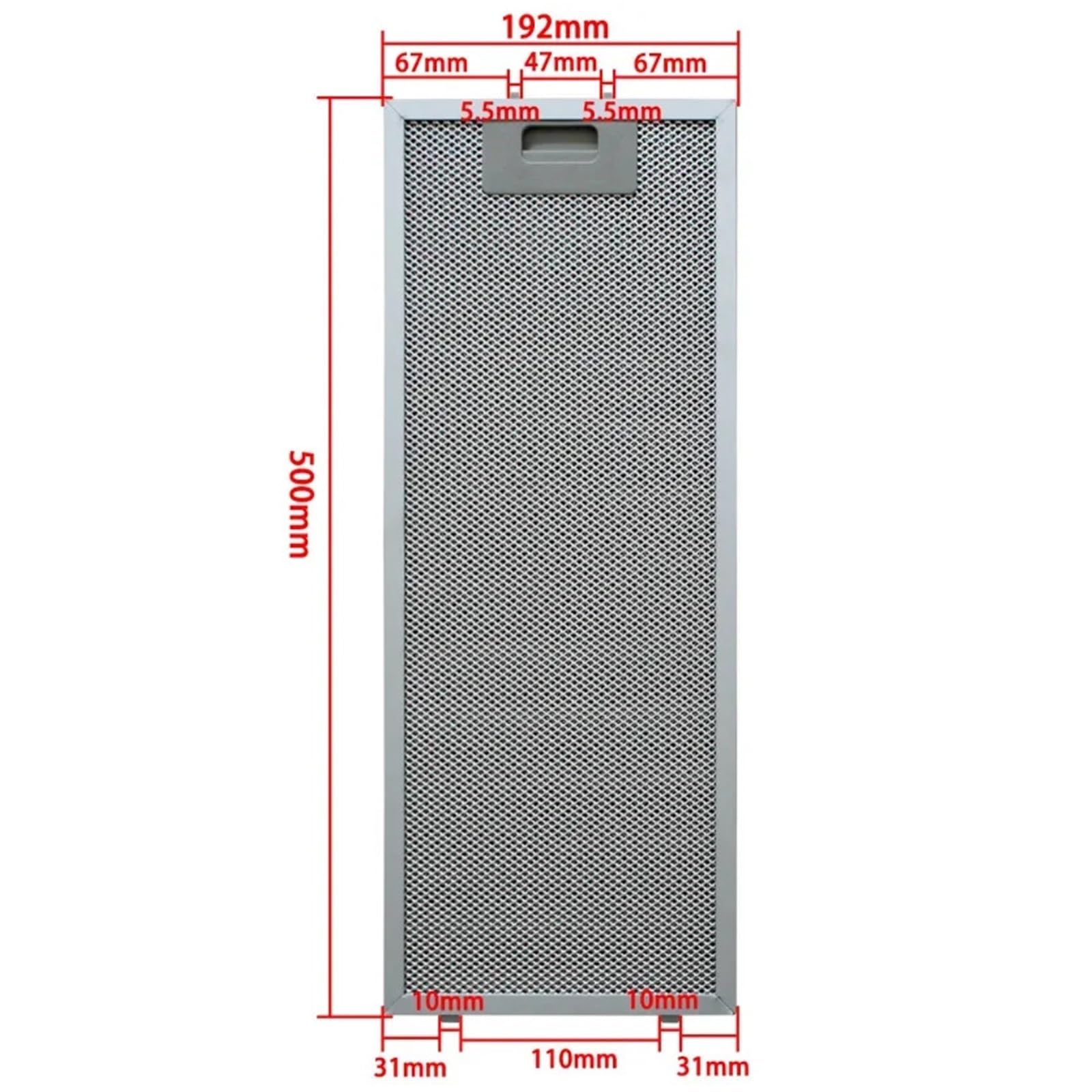 Filtro for Cappa Aspirante, Compatibile Con Teka, 61874021 500x192mm Parti Di Ricambio for Scarico Cucina