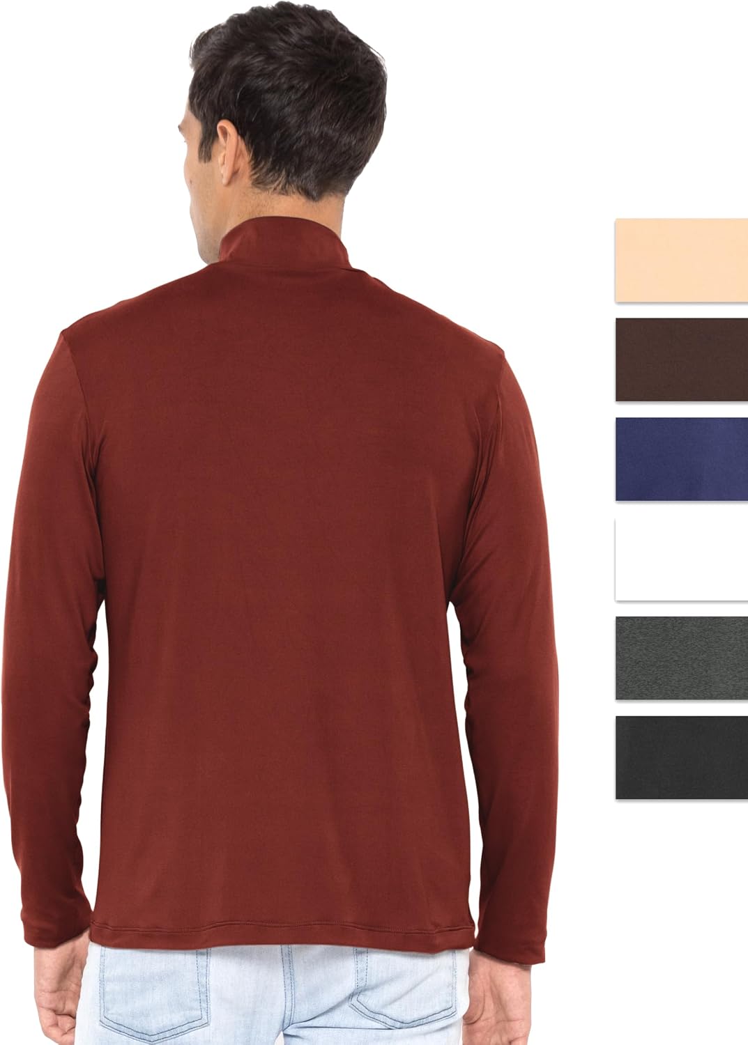 STRETCH IS COMFORT Men’s Oh So Soft Mock Neck Long Sleeve Shirt Perfect for Casual Wear, Stylish, Classic Fit | Small-5X