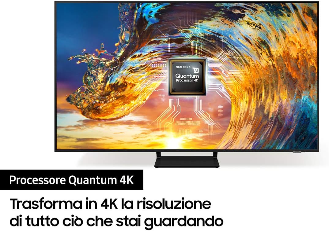 Samsung TV QLED QE55Q70AATXZT, Smart TV 55 Serie Q70A, Modello Base, 4K UHD, Alexa integrato, Grey, DVB-T2 [Efficienza energetica classe F]