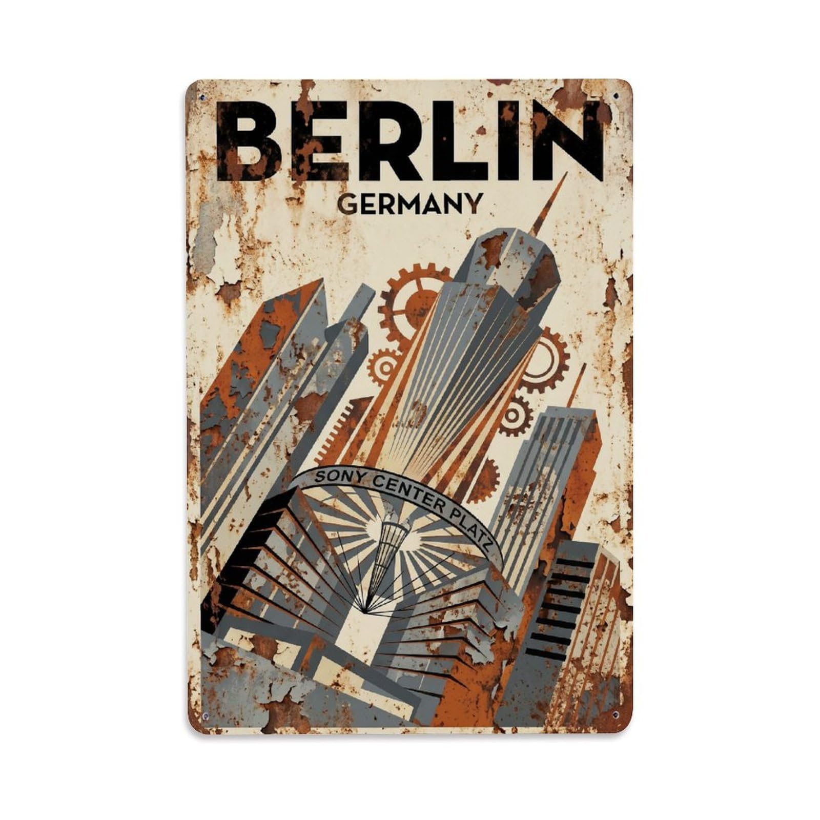 Gead 8X12inch Style Vintage Travel Berlin Germany Tourism Metal Tin Sign