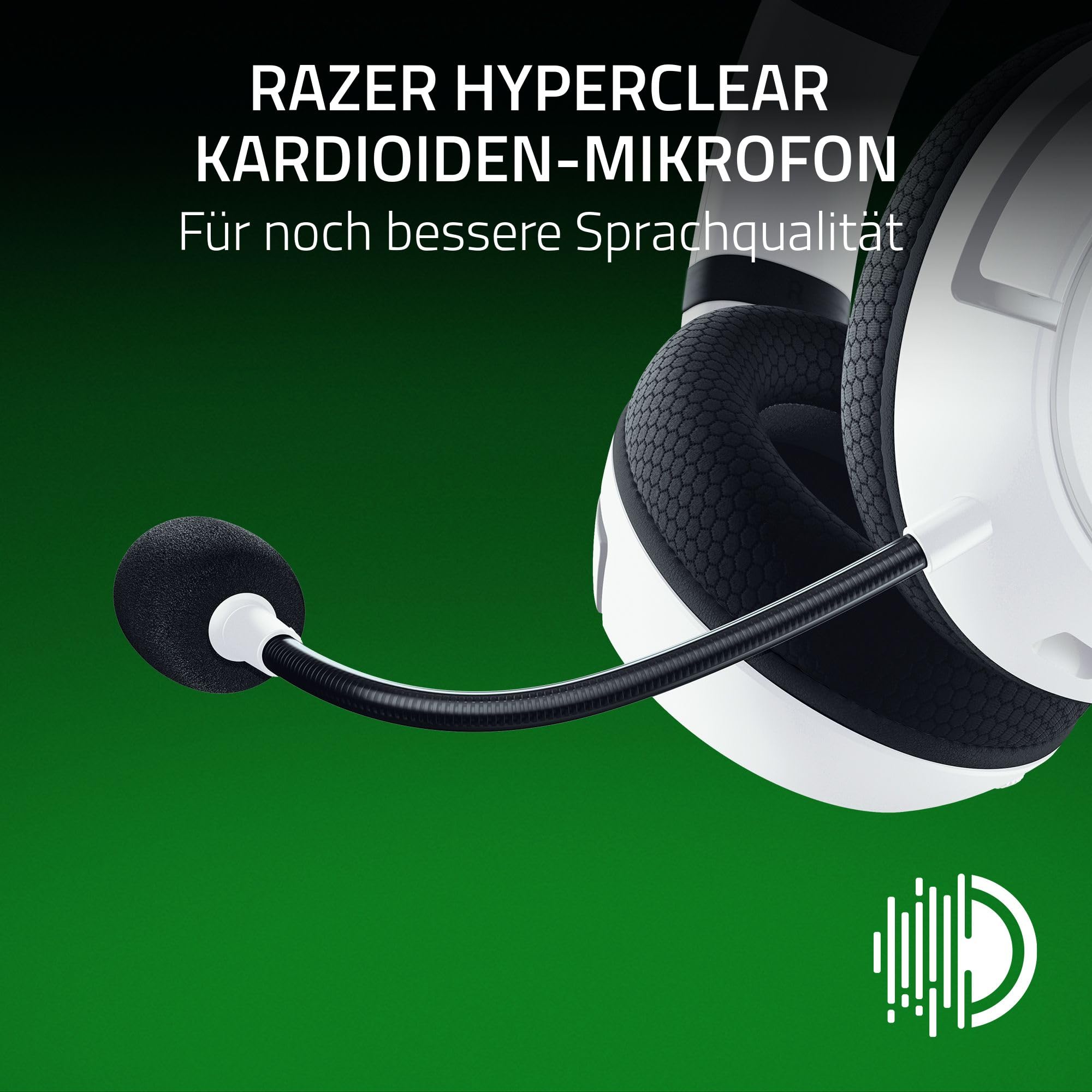 Razer Kaira HyperSpeed - Kabelloses Multiplattform-Gaming-Headset für Xbox (HyperSpeed Wireless, Triforce 50-mm-Treiber, HyperClear Kardioiden-Mik, FlowKnit Memory Foam Ohrpolster) Weiß