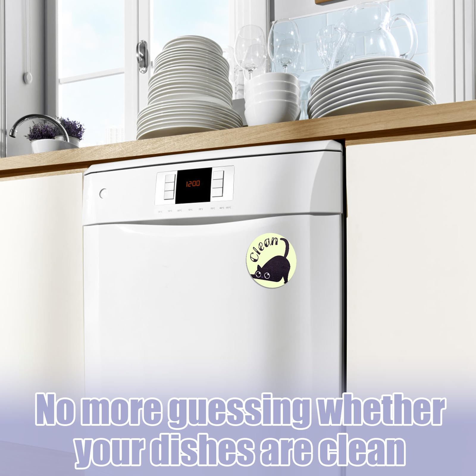 Dishwasher Magnet 2pcs Black Cat Clean Dirty s, Double Sided Dishwasher ...