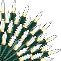 Vista 8 de Uptotop - Cadena de luces de Navidad, paquete de 2, total de 200 unidades, 40 pies, enchufe, cadena de luces impermeables para decoraciones