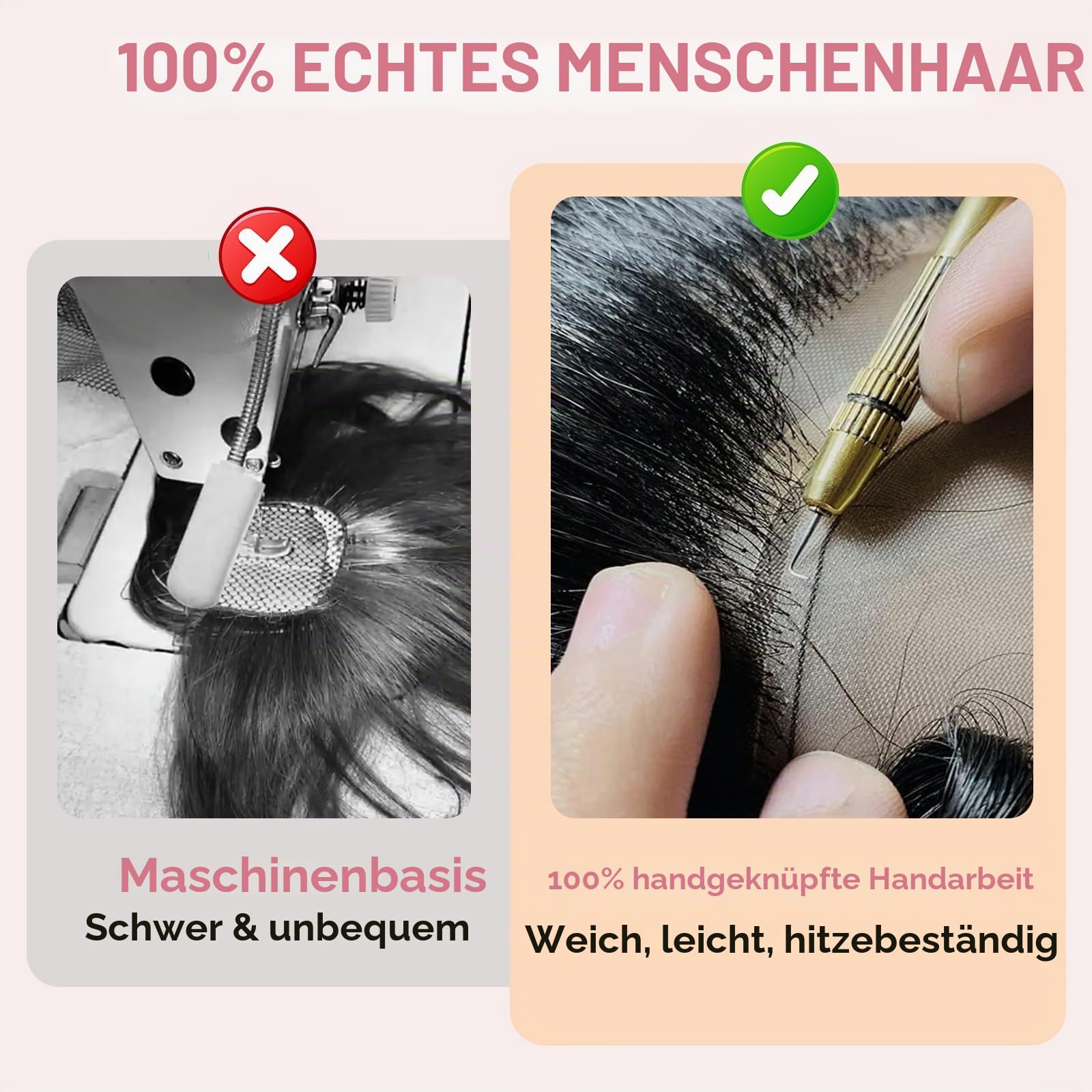 S-noilite Topper Haare für Frauen Echthaar Dunkelbraun - 100% handgeknüpfte Toupets mit Seitenpony Haar Toppers Echthaar Clip in Haarteile für Dünnes Haar 14 Gramm 27cm