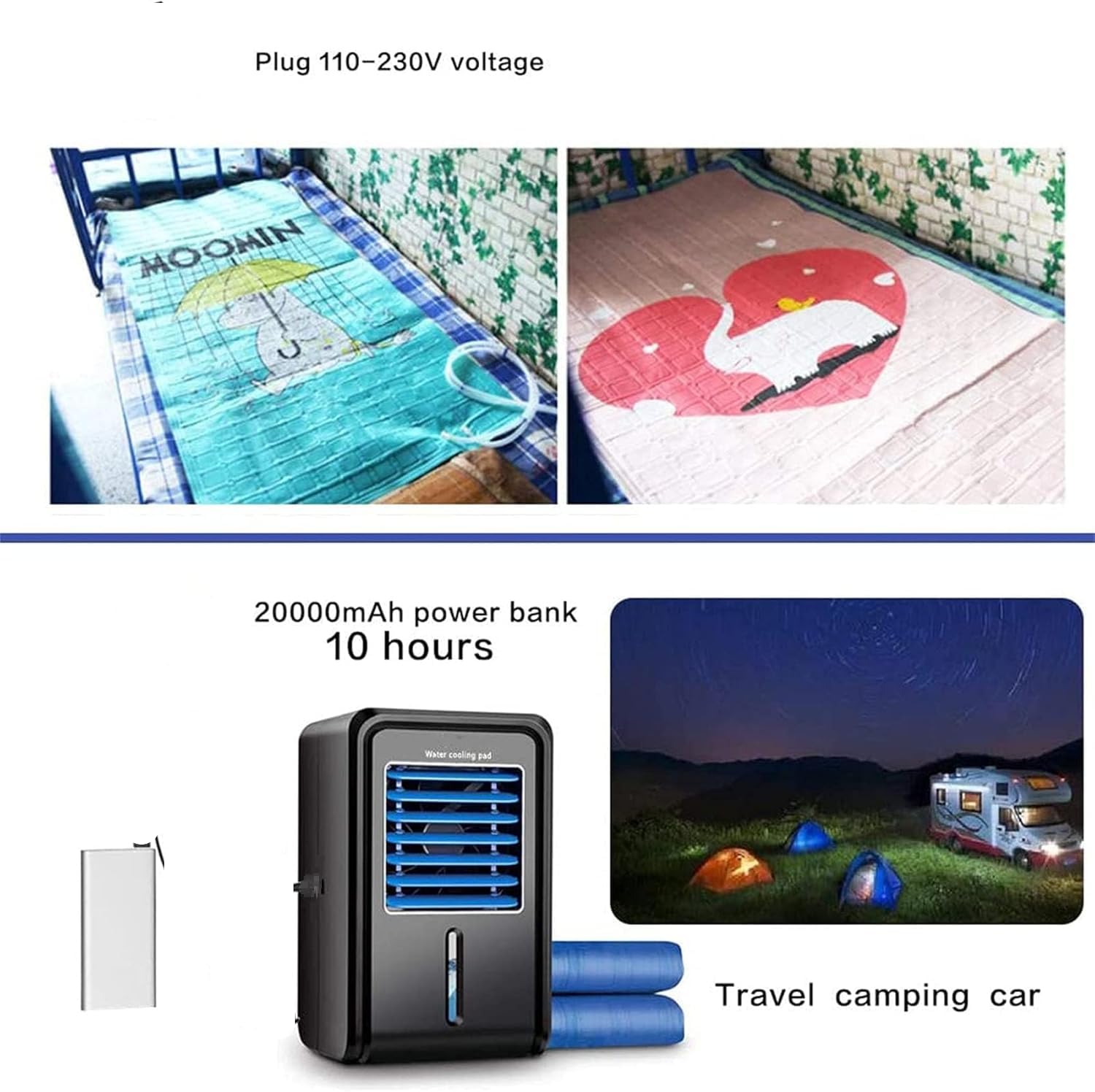 Almohadilla de colchón de enfriamiento eléctrico para los calientes, topper refrigerado por agua con tanque 2.5L, 8W de baja potencia, control de temperatura ajustable para la noche de descanso Sp, ca
