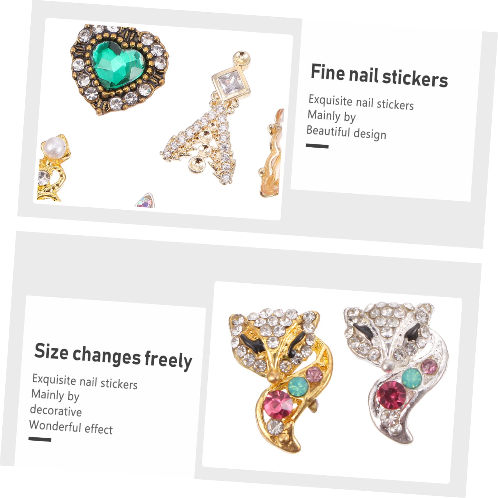 FOMIYES 100 Piezas Taladro De Uñas Joyas y Adornos Para Uñas Decoración Pedrería Joyas De Arte De Uñas Cristales Para Uñas Joyas De Uñas Pegatinas De Uñas Encanto 3d Aleación