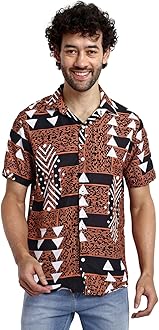 Leriya Fashion Men's Rayon Shirt - Summer Button Down Shirts | Half Sleeve Printed |Formal |Casual Stylish Shirt's for Man