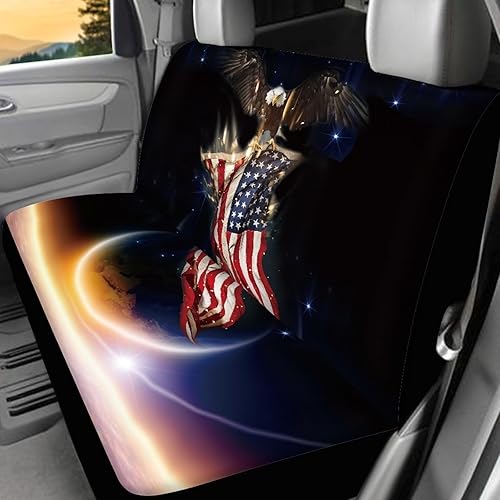 Miniatura 5 de GePrint Fundas de asiento de automóvil con bandera estadounidense, funda de cojín patriótica para autos, SUV, camionetas, camionetas, funda de cojín