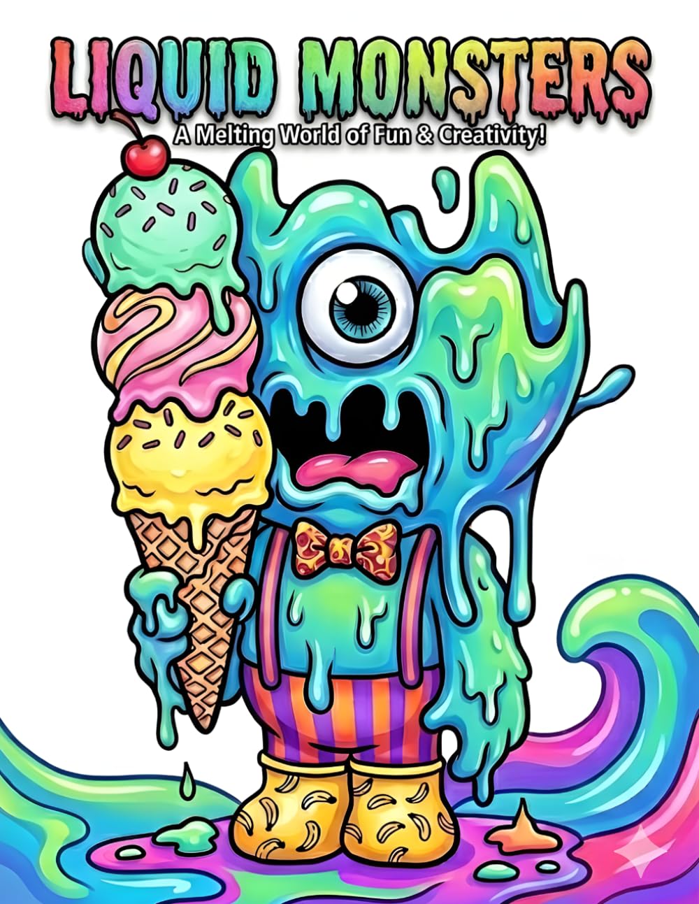 Liquid Monsters a melting world of fun and creativity: coloring book | 35 pages | spark of creativity | splash of fun