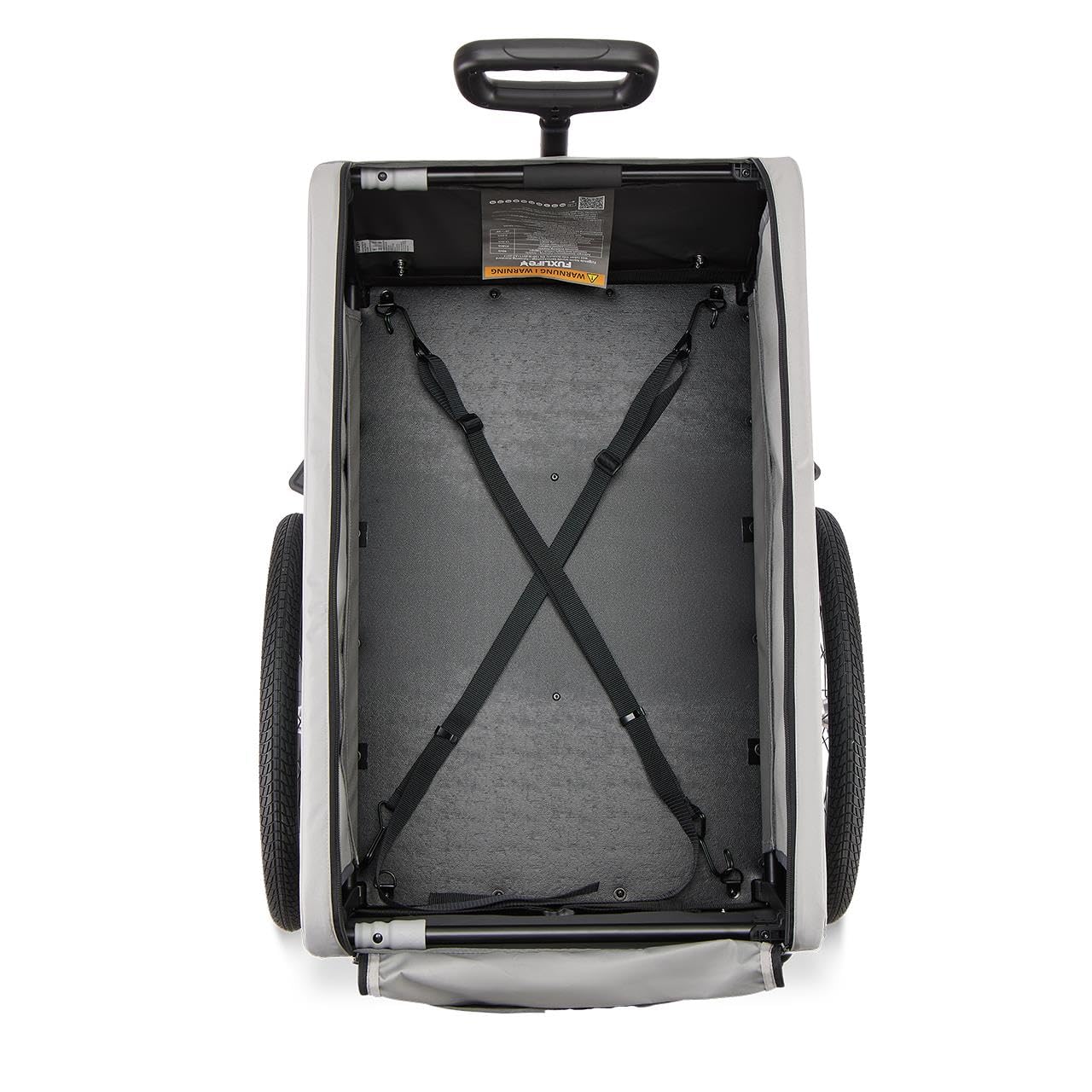 Rimorchio per bici FX-LA120 grigio • 2 in 1 pieghevole • rimorchio cargo 120L con portata 47,8kg • volume di carico 120L • carretto per uso quotidiano