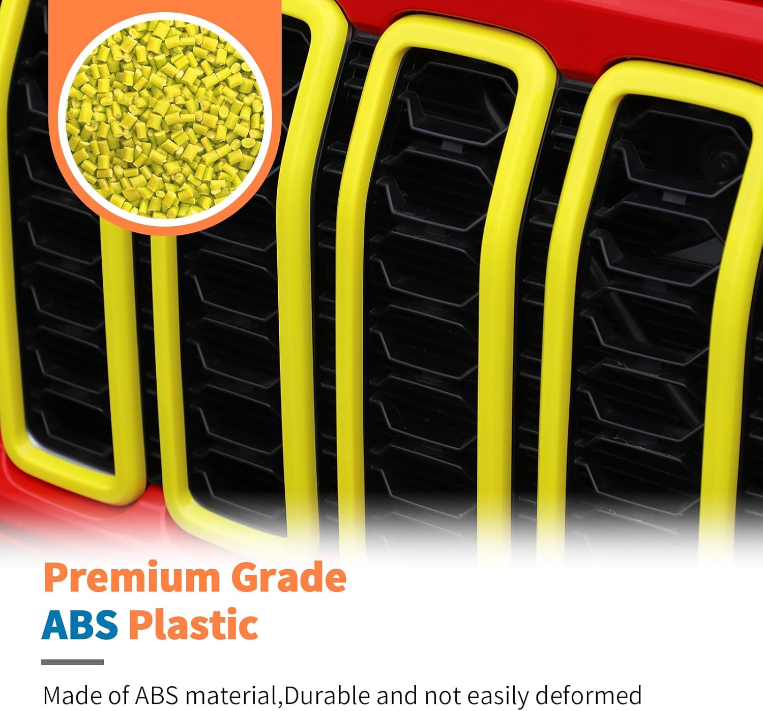 JeCar 9pcs Yellow Grill Inserts Headlight Covers Trim Kit for 2024 2025+ Jeep Wrangler JL JLU Gladiator JT