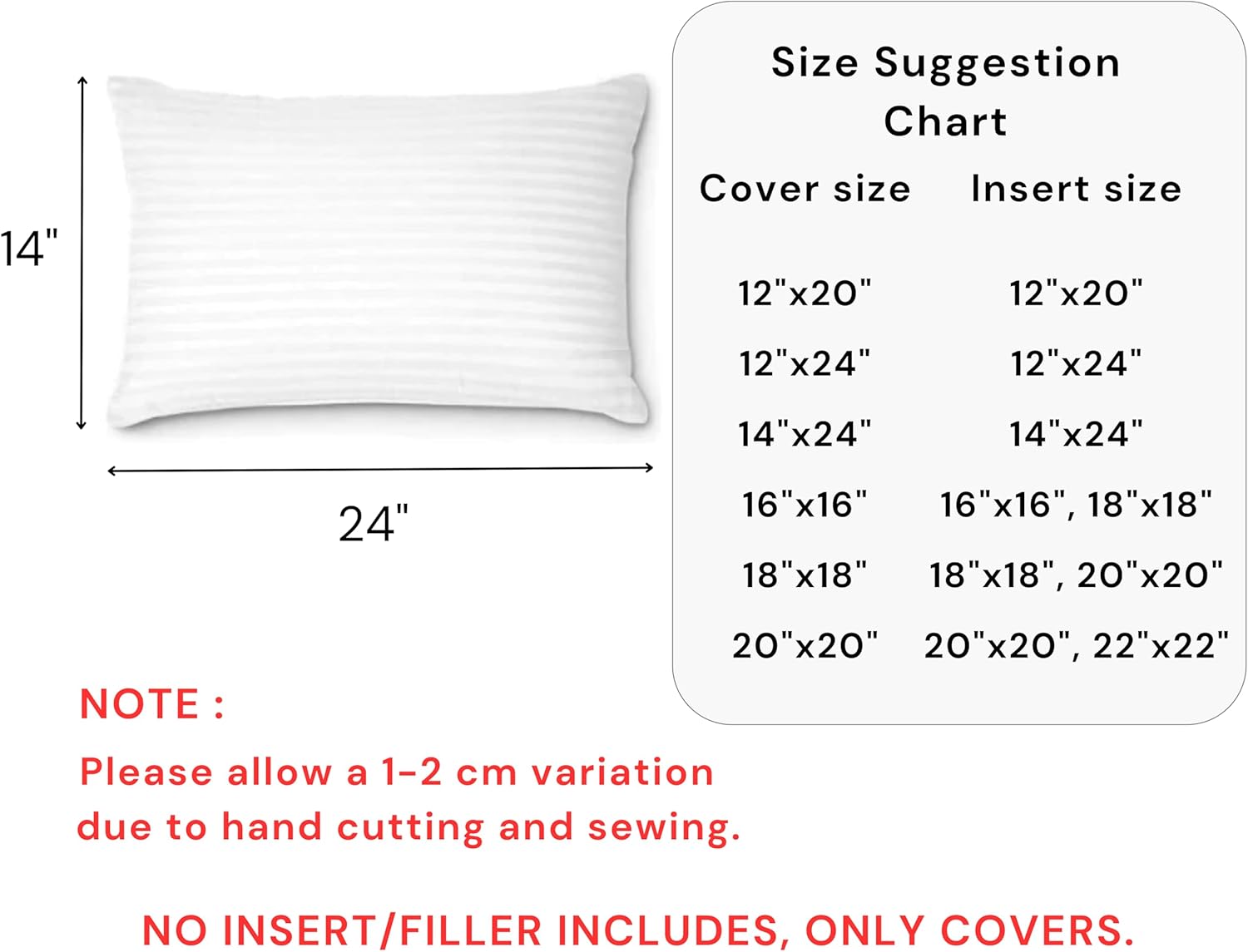 ZOMI Cushion Covers Couch Pillow Covers, Cotton-Jute Blend Decorative Pillows Covers for Living Room, Christmas and Thanksgiving with Hidden Zipper (Lazio Cream, 14"x24")