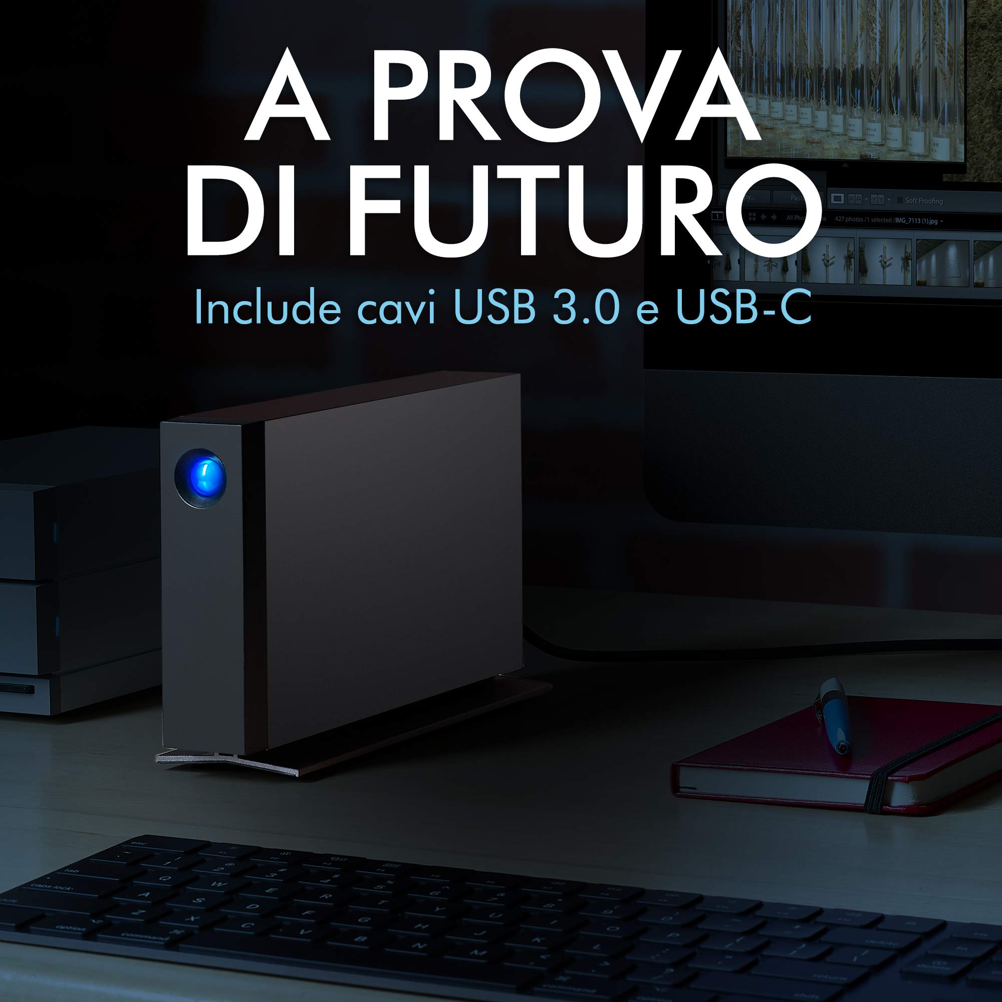 LaCie d2 Professional 24TB — USB‑C Hard disk esterno desktop, per Mac e Windows — Rescue Data Recovery incluso