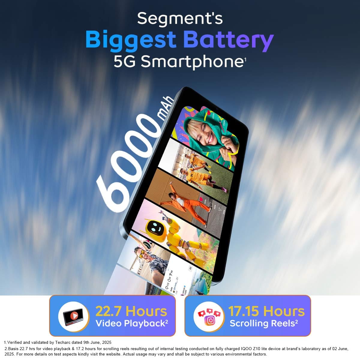 iQOO Z10 Lite 5G (Titanium Blue, 6GB RAM, 128GB Storage) | 6000 mAh Battery | Dimensity 6300 5G Processor with 433K+* AnTuTu Score | IP64 Rated & Military Grade Shock-Resistance* image 2
