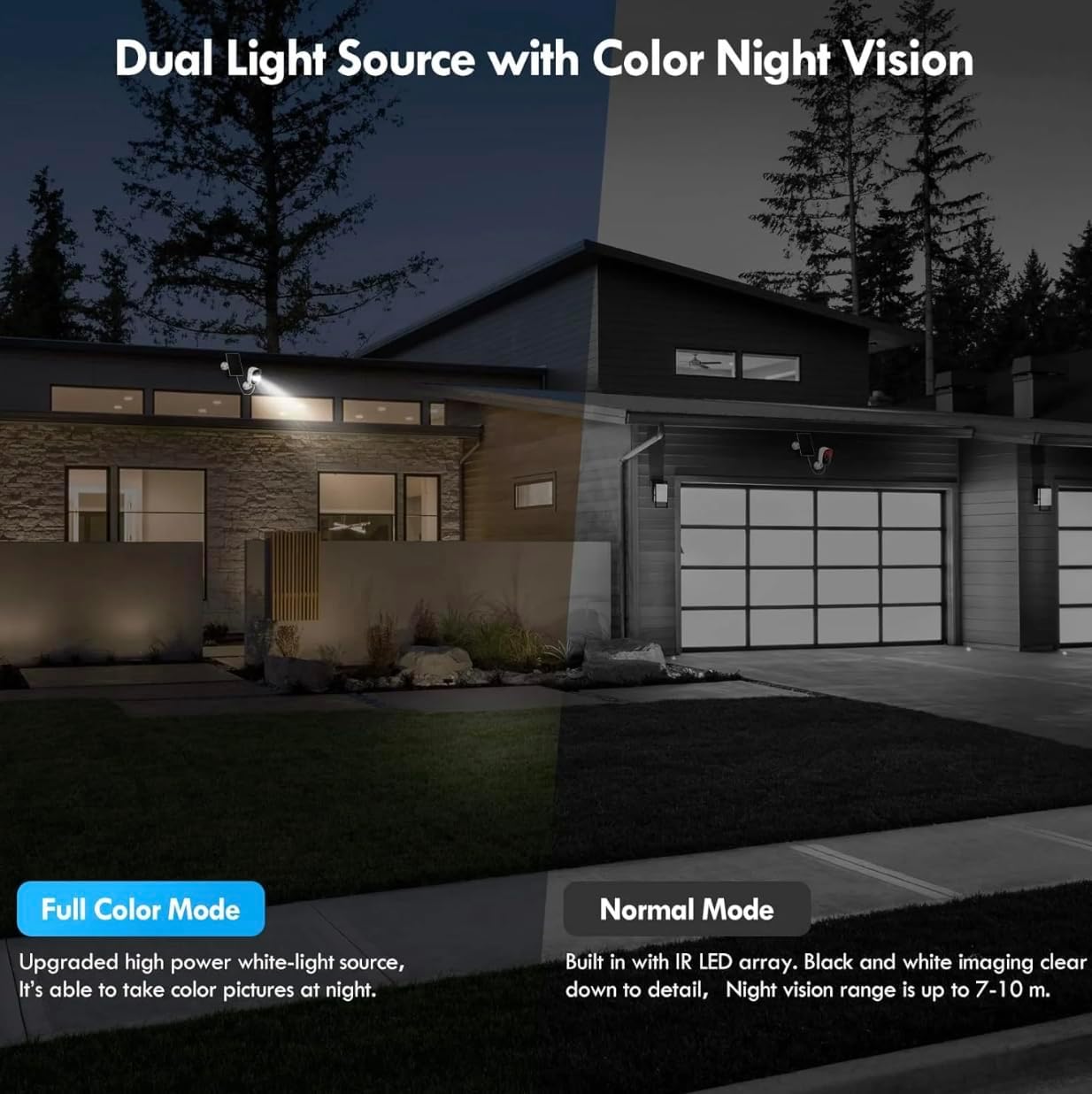 Comparison of full color night vision and normal infrared night vision from VicoSafe CG6S camera