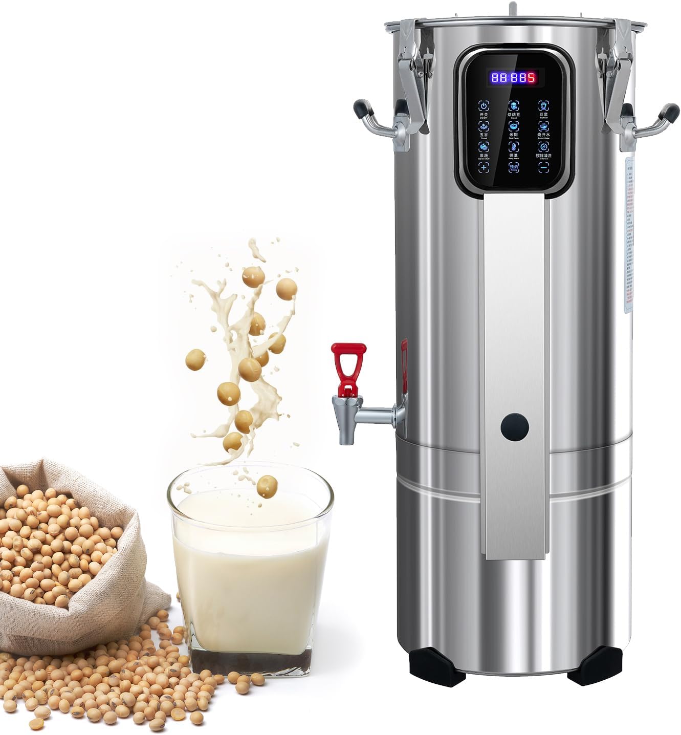 Commercial Soy Milk Machine Automatic Soy Milk Making Machine with Filter and Timer Blende Boil Auto-Clear Keep Warm,13L Soy Milk Maker