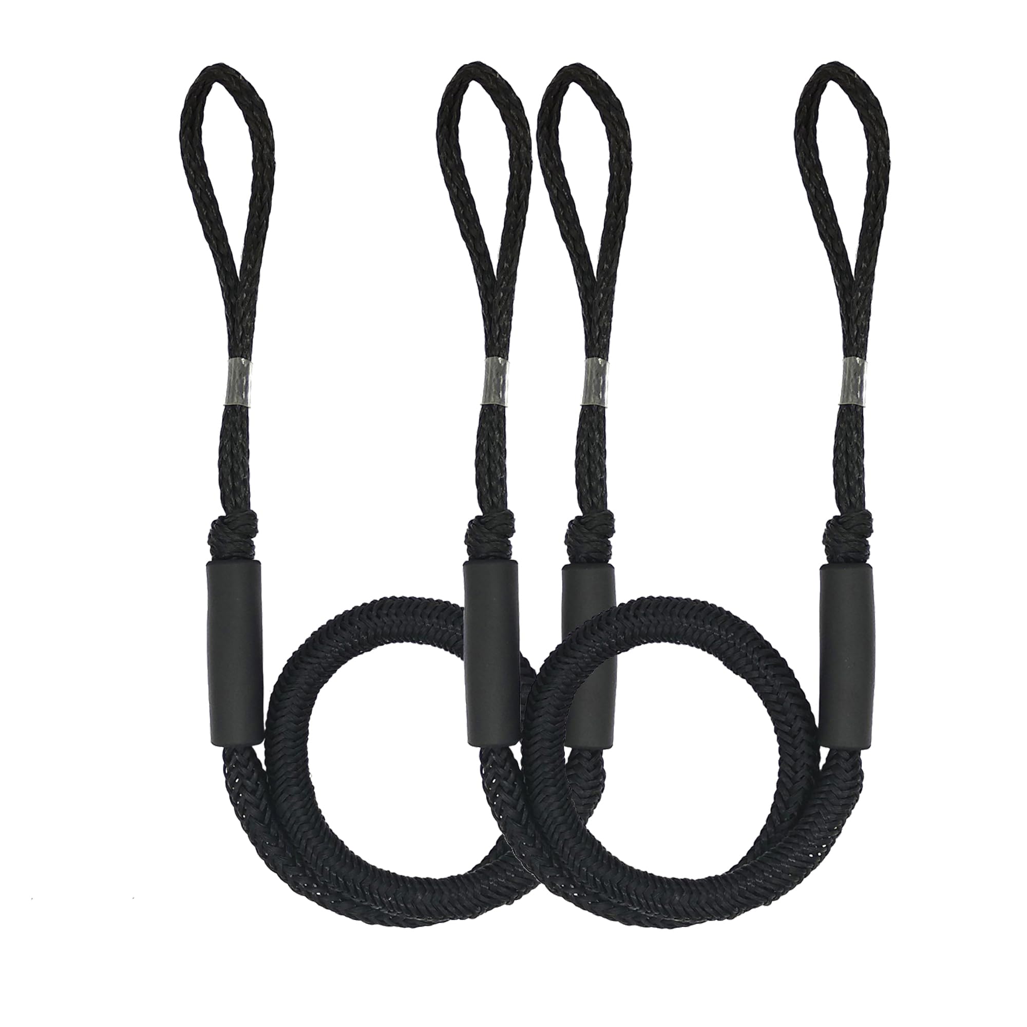2 Pack Bungee Dock Lines Boat Mooring Rope 4FT to 5.5FT(Black)