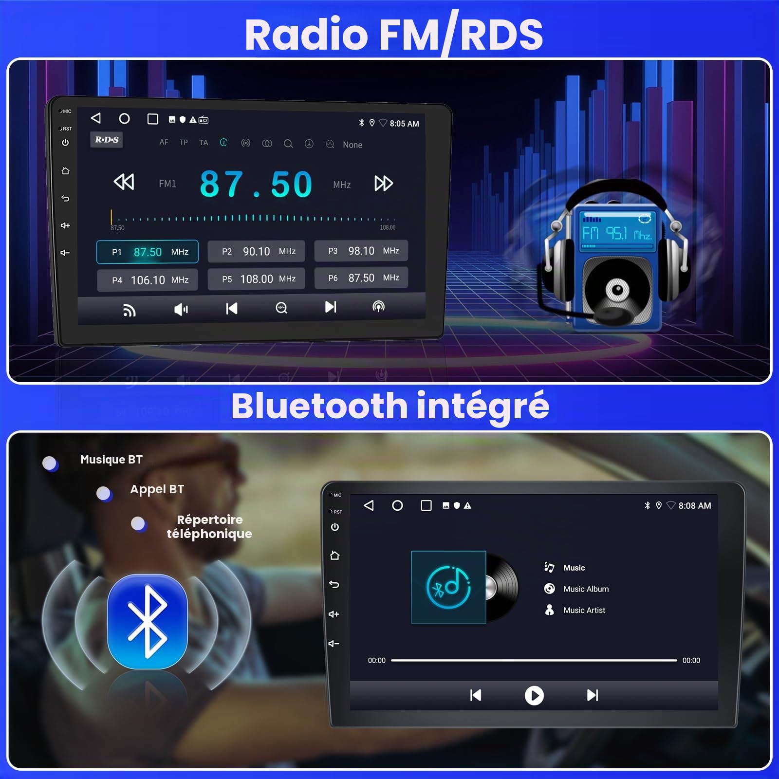 Inefala 2G+64G 9'' Radio pour Toyota Avensis T27 2008-2015, Android 15