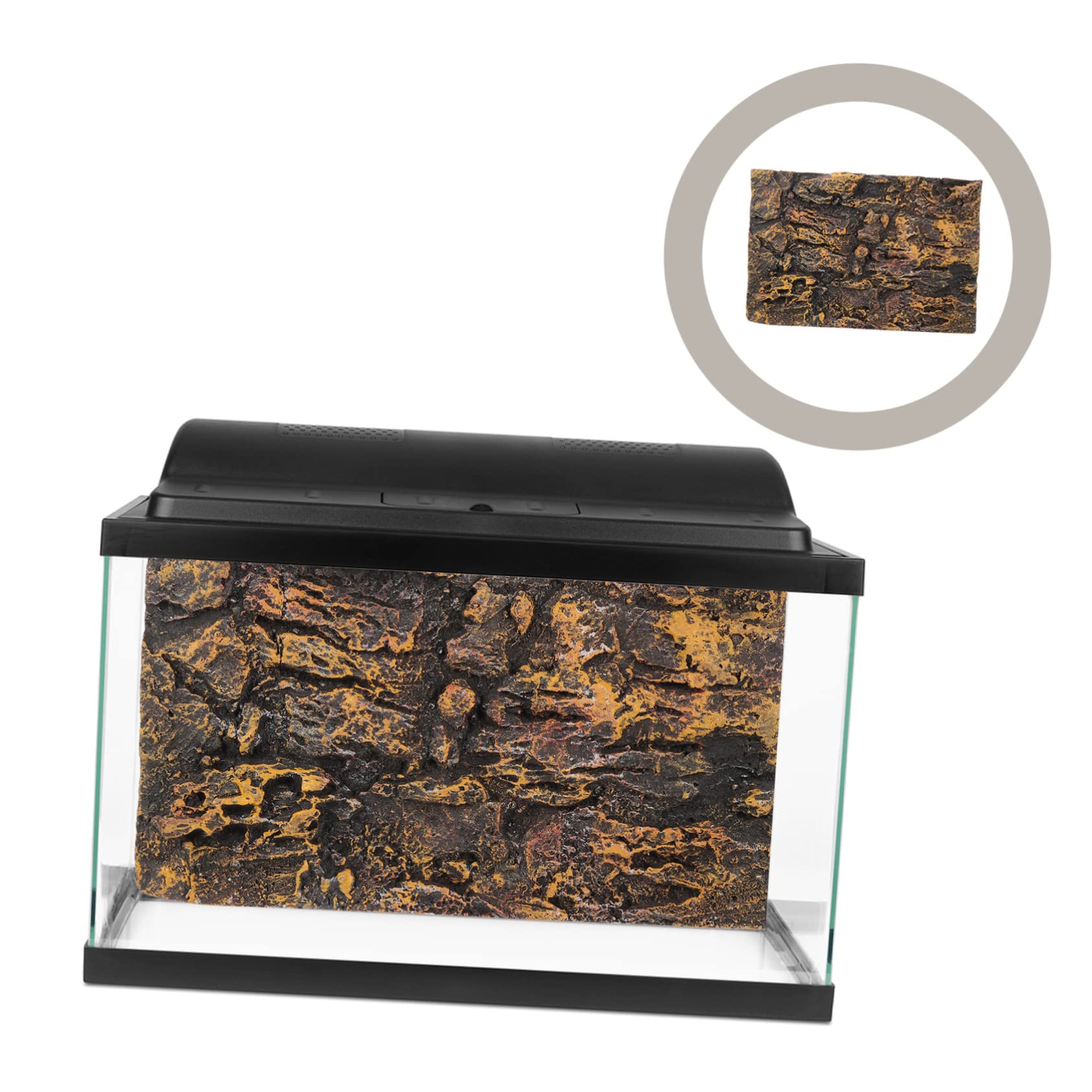 Abaodam 10piezas Fondo Decorativo para Acuarios y Terrarios Diseño De Rocas para Tanques De Reptiles y Peceras Fácil Instalación Resistente Olores para Tortugas y Reptiles
