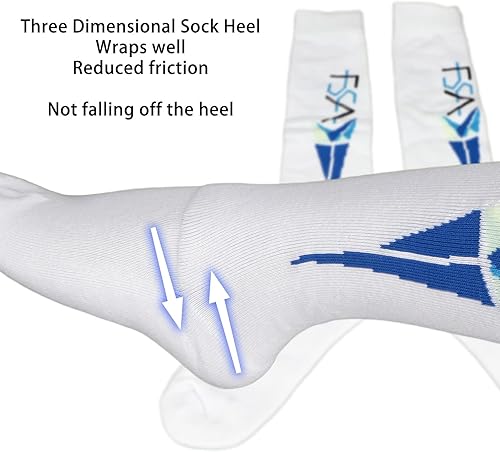 Miniatura 10 de Atyhao Medias de esgrima, calcetines de esgrima transpirables de algodón peinado grueso que absorben el sudor, elásticos para entrenamiento para