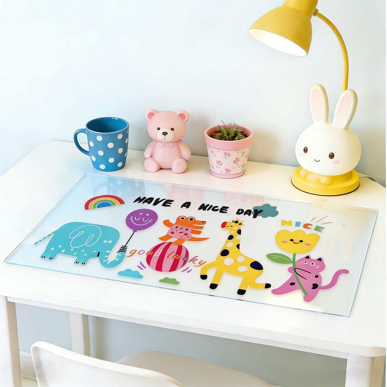 HAGOT Clear Desk Mat, Non-Slip PVC Desktop Protector for Children, Heat Resistant & Waterproof Desk Pad for School & Children's Room, 60x40cm