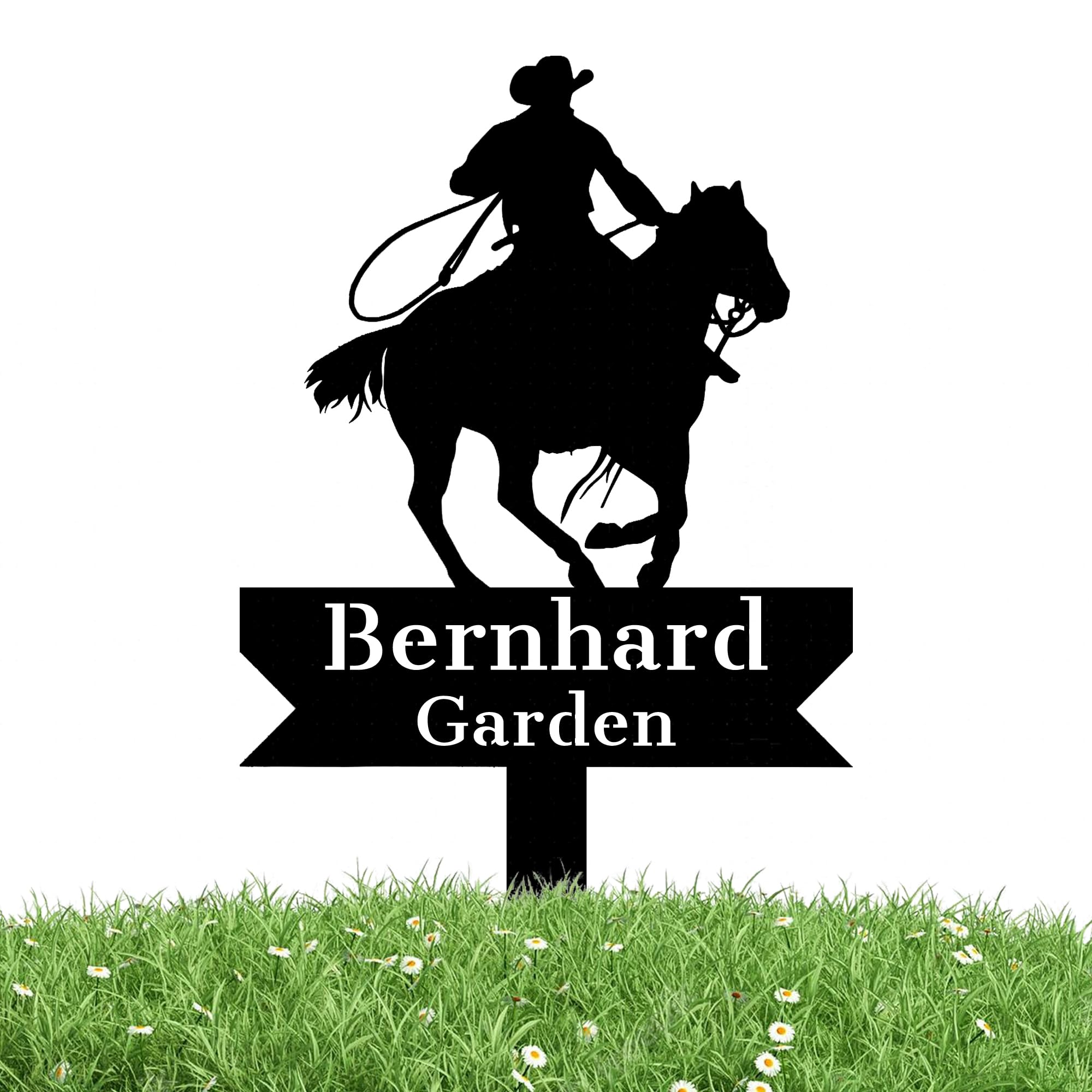 SJZUISL Personalized Garden Stake Metal Sign, Custom Garden Sign for Outside Gardening Gifts, Personalised Street Sign with Stake, House Address Numbers for Lawn