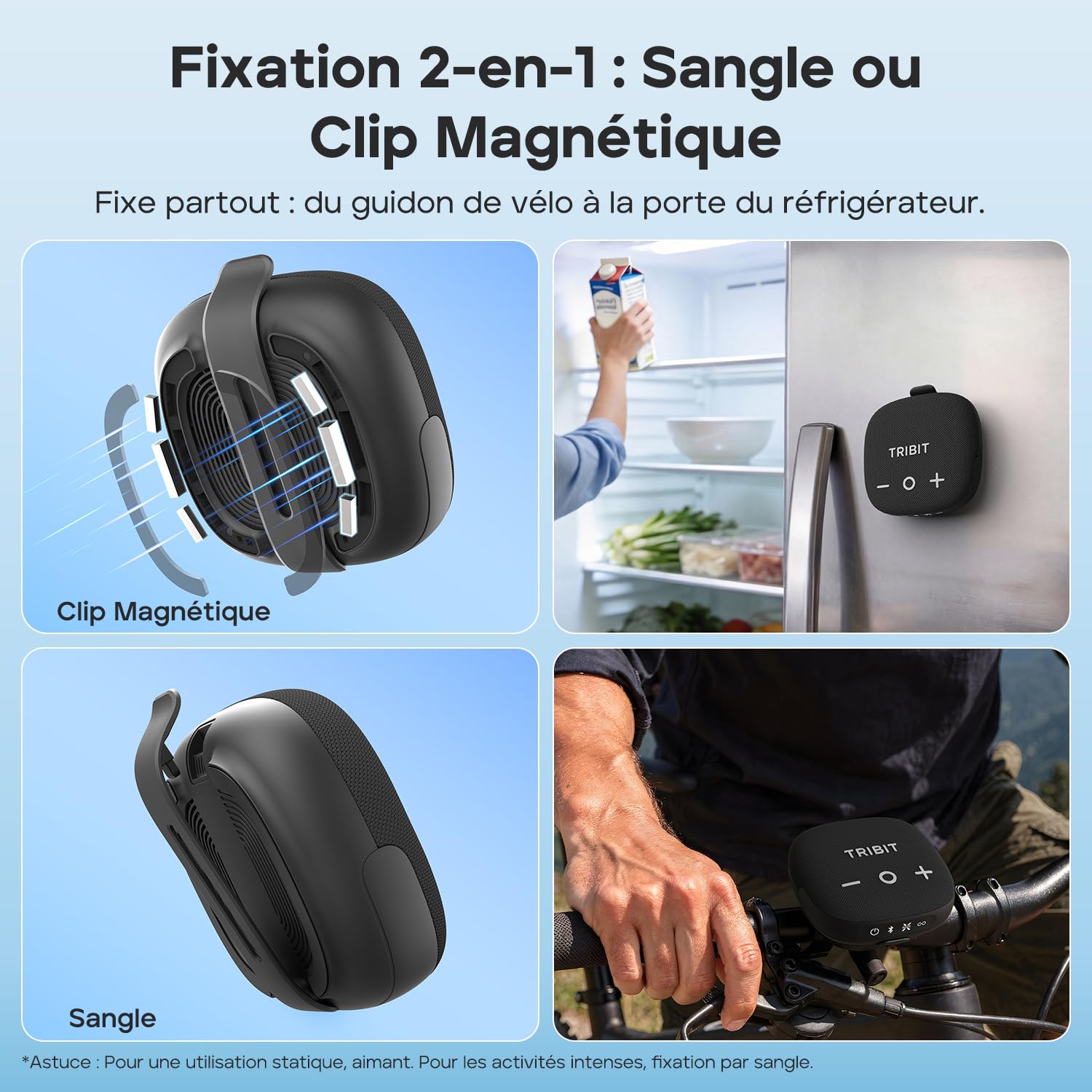 Tribit StormBox Micro 3 Enceinte Bluetooth Portable 13W XBass IP68 étanche autonomie 24h Noir