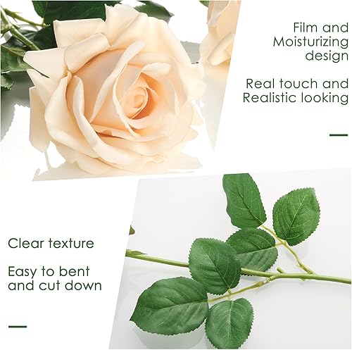 Miniatura 2 de Eyamumo Flores Artificiales, Flores de Seda Imitación de Tacto Real con Tallo Largo para Decoración DIY, Boda, Fiesta, Hogar, Oficina y Centro de