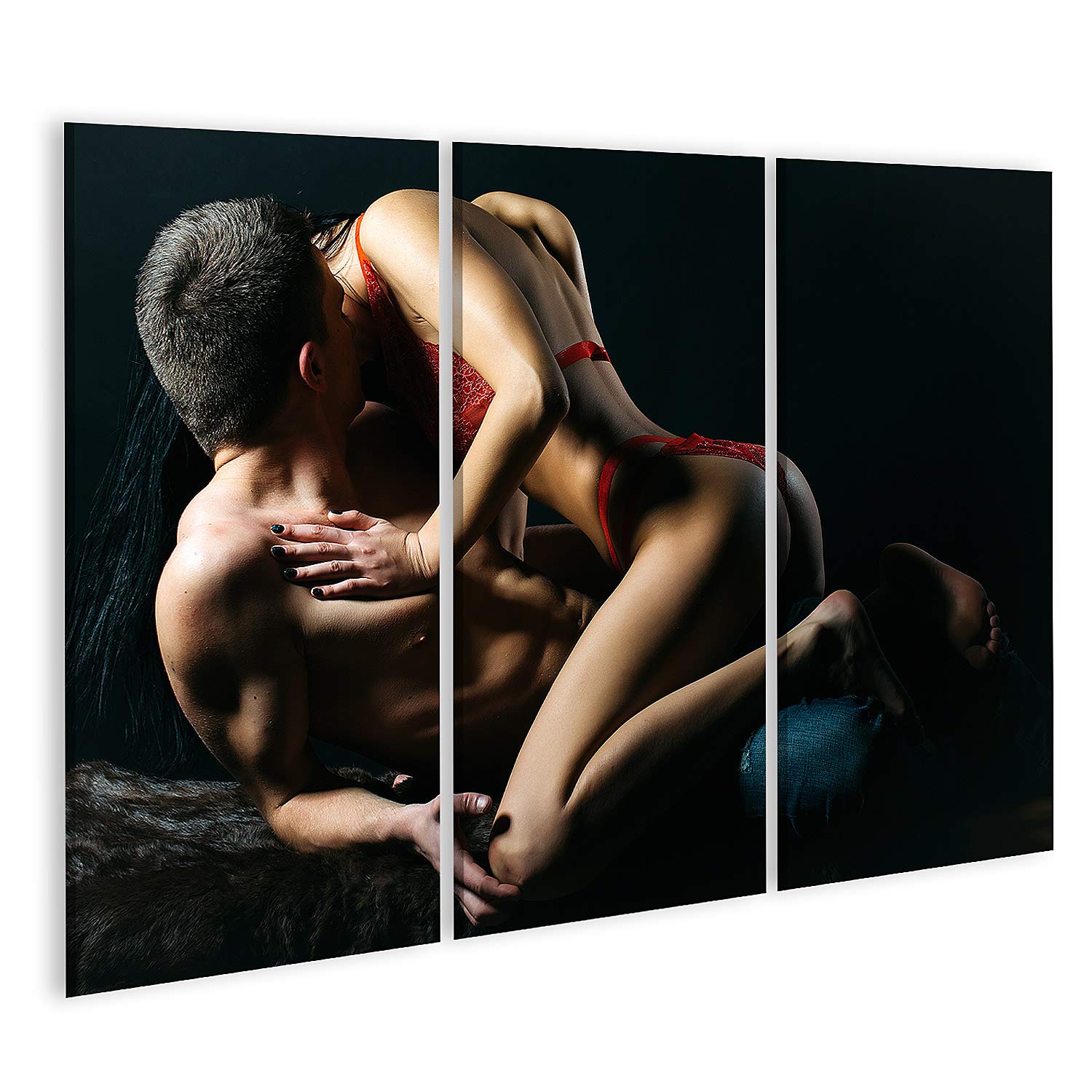 islandburner Quadro su tela Bacio Sexy Coppia Sexy Giovane Coppia Svestita Sensuale Donn Quadri Stampe per soggiorno ufficio