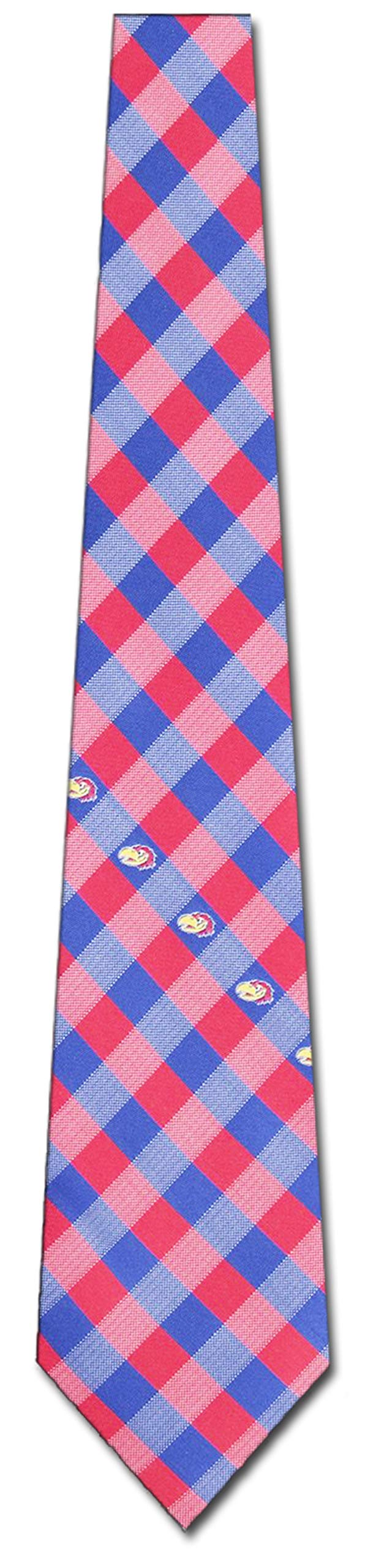 Eagles Wings Kansas Check Poly Necktie