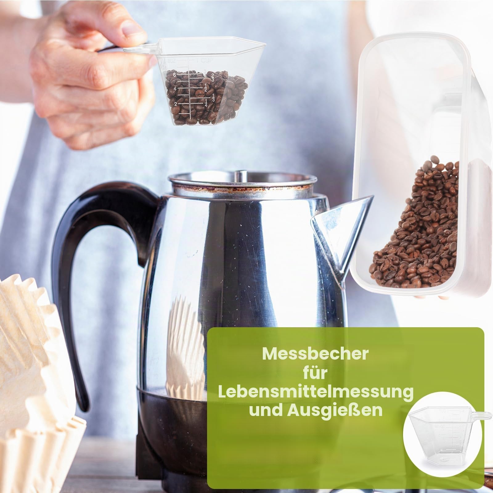 Skroam Müslibehälter, 6 Stück, luftdichte Frischhaltedosen mit Deckel, Kunststoff, Müsli-Spender für Küche und Speisekammer, Organizer und Aufbewahrung, Messbecher und 20 Etiketten