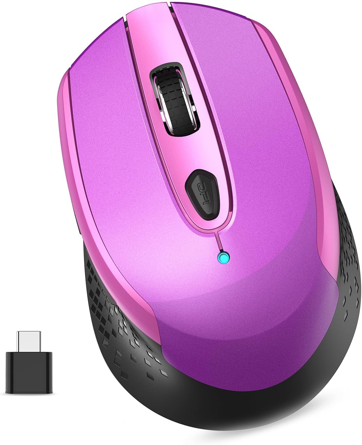 RaceGT Type C Wireless Mouse, 2.4G Silent USB C Mouse for MacBook, Computer Mouse with 6 Buttons and 3 Adjustable DPI for Laptop, Deskbtop, PC Computer