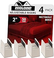 Vista 22 de Elevador de cama con abrazadera de tornillo ajustable, se ajusta al grosor del marco de muebles de 0 a 1.5 pulgadas, altura de elevación de 2