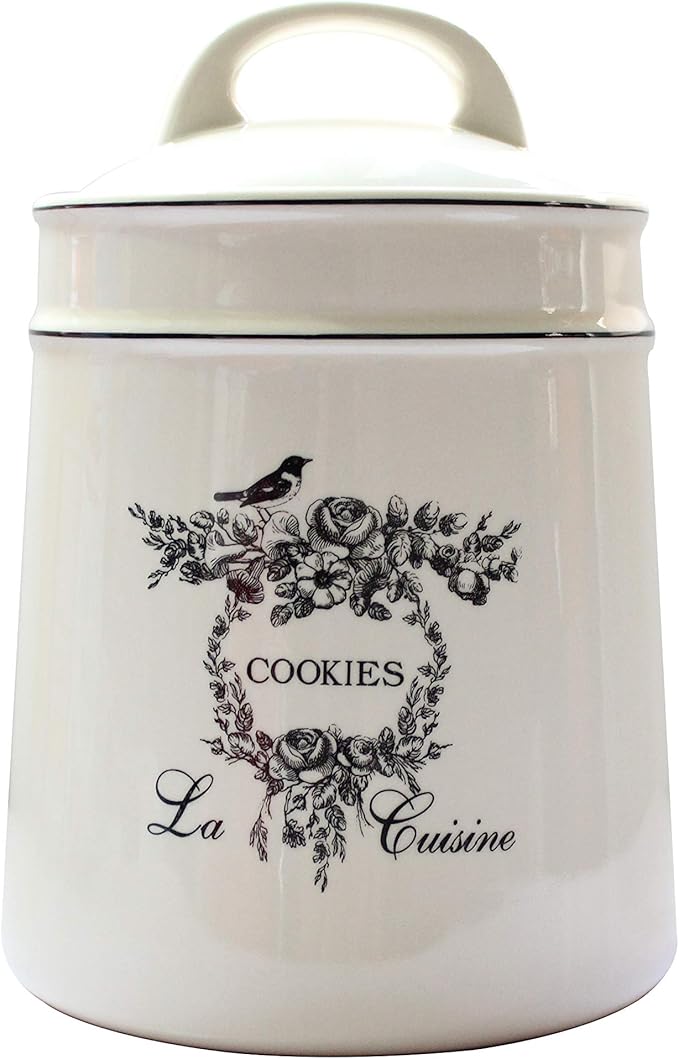 Lonovel Vintage Ceramic Cookies Jars,Retro Bird and Flower